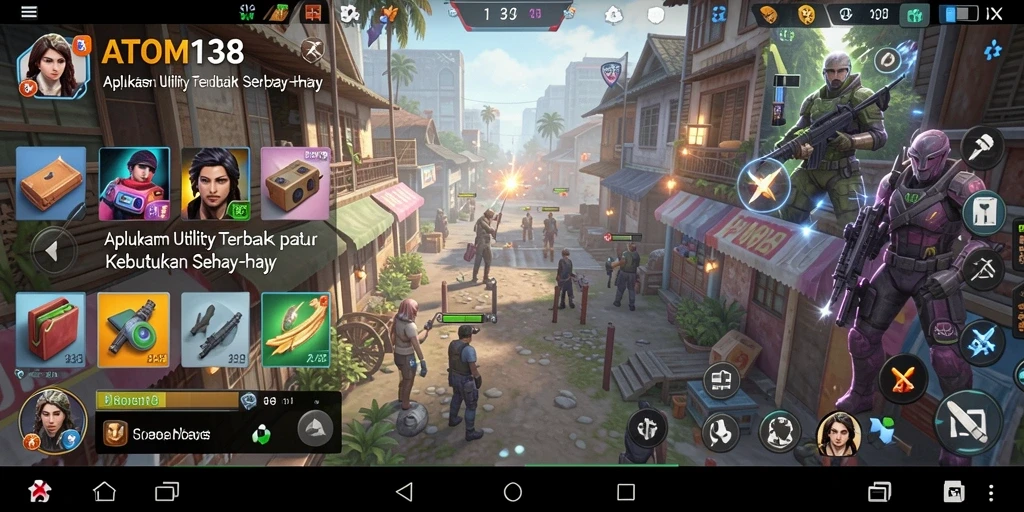 Screenshot utama ATOM138 menampilkan antarmuka aplikasi Utility yang menarik.