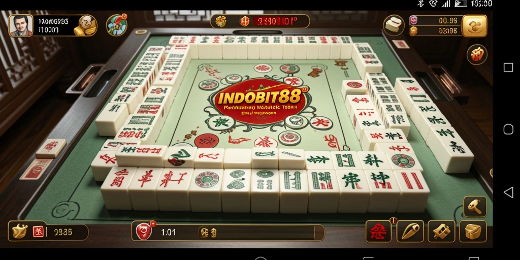 Tampilan gameplay menarik dari INDOBIT88 dalam aksi Mahjong.