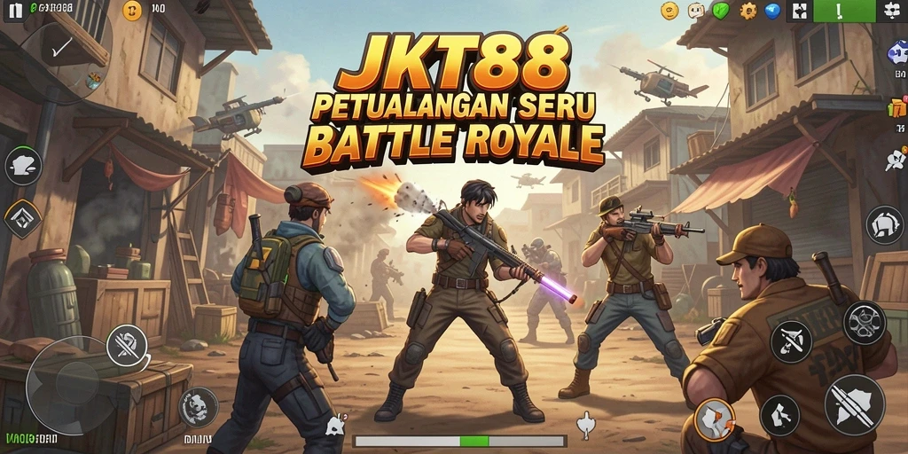 Gameplay seru dan intens dari JKT88 dalam pertempuran Battle Royale.