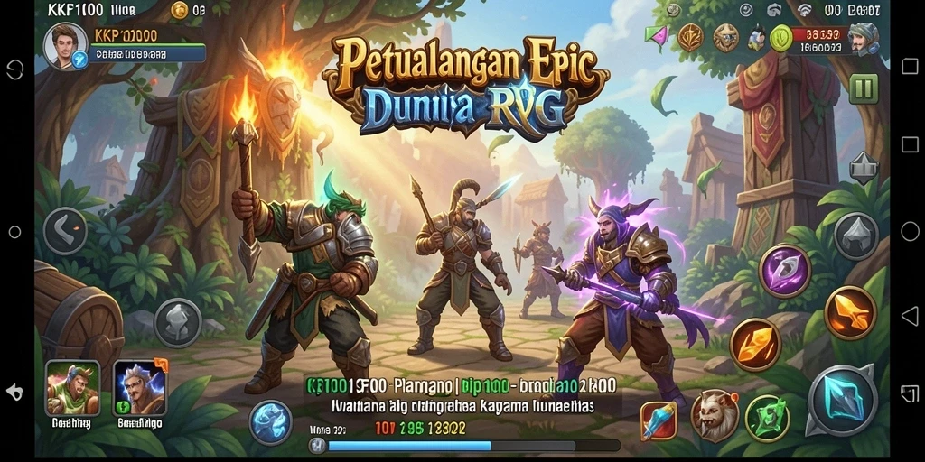 Tampilan gameplay KPK100 yang penuh aksi RPG.