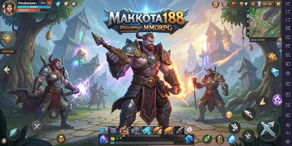 Screenshot gameplay MAHKOTA188 menampilkan aksi pertempuran yang mendebarkan.