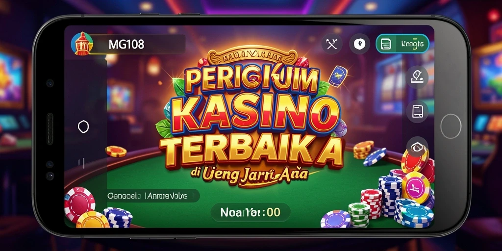 Screenshot utama MG108 menampilkan gameplay Kasino yang menarik.