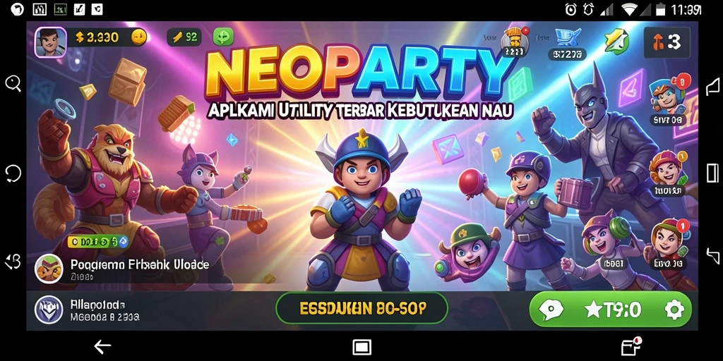 Tampilan antarmuka NEOPARTY yang menarik dan fungsional.