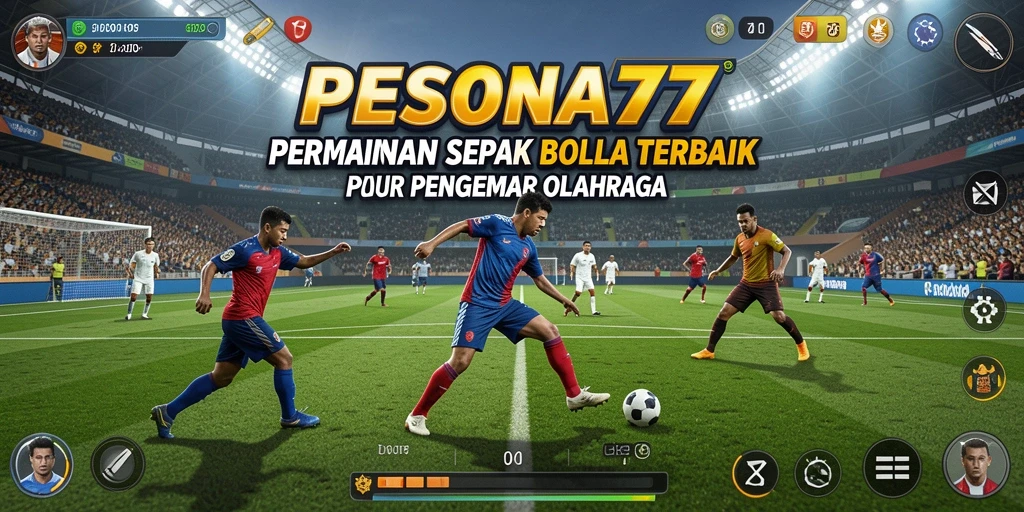 Tampilan menarik dari gameplay PESONA77 yang menggambarkan pertandingan sepak bola.