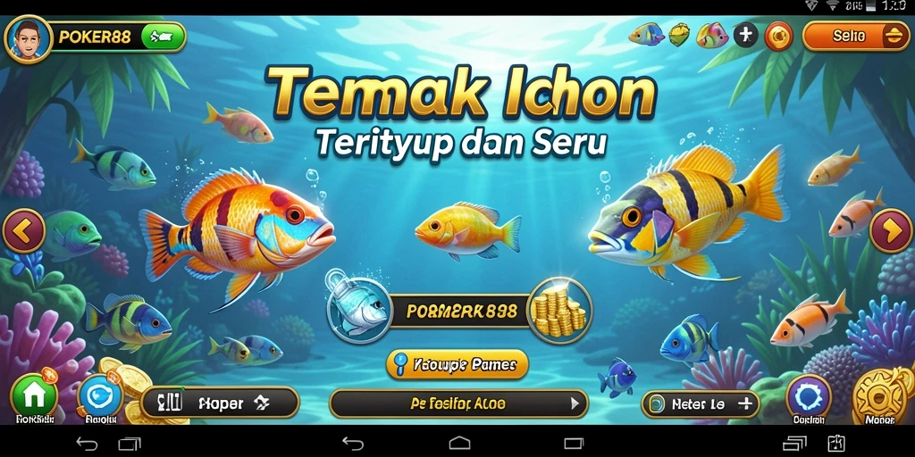 Tampilan gameplay seru POKER88 saat menembak ikan.