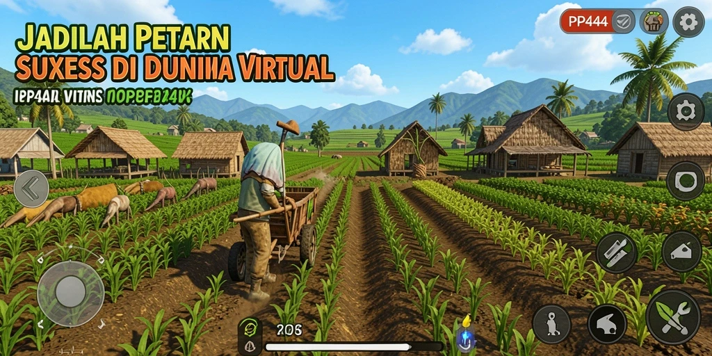 Screenshot gameplay PP444 dengan pengalaman pertanian yang menyenangkan.