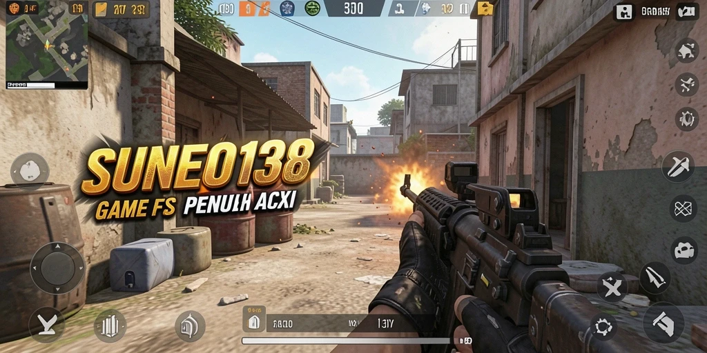 Screenshot gameplay SUNEO138 dengan aksi tembak-menembak seru.